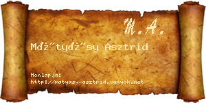 Mátyásy Asztrid névjegykártya